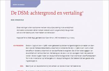 Gratis artikel over de problemen bij het vertalen van de DSM-5